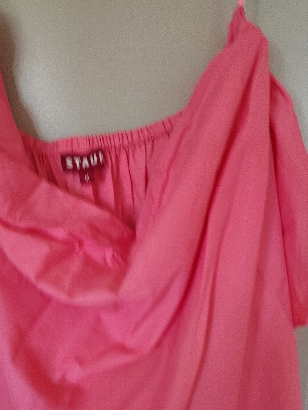 STAUD Coral-Pink Cowl Neck Satin Dress ABSOLUTELY BEAUTIFUL - Picture 9 of 14